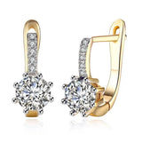 Royal Zircon Hoop Earrings 18k Jewelry AAA+ Nickel