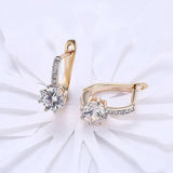 Royal Zircon Hoop Earrings 18k Jewelry AAA+ Nickel