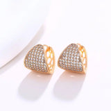 Micro Zircon Triangle Hoop Earrings 18k CZ AAA+ Nickel
