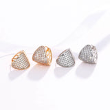 Micro Zircon Triangle Hoop Earrings 18k CZ AAA+ Nickel