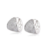Micro Zircon Triangle Hoop Earrings 18k CZ AAA+ Nickel