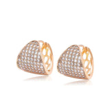 Micro Zircon Triangle Hoop Earrings 18k CZ AAA+ Nickel