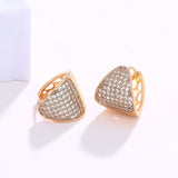Micro Zircon Triangle Hoop Earrings 18k CZ AAA+ Nickel