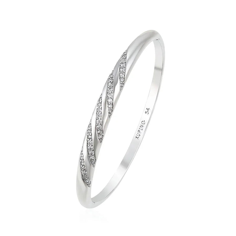 Micro Zircon Bangles & Bracelets (54mm) Gold-Color XP