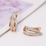 18k Hoop Earrings Women AAA+ Zircon Jewelry