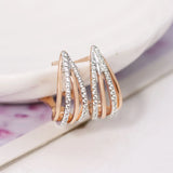 18k Hoop Earrings Women AAA+ Zircon Jewelry