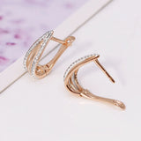18k Hoop Earrings Women AAA+ Zircon Jewelry