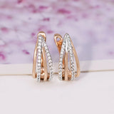 18k Hoop Earrings Women AAA+ Zircon Jewelry