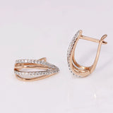 18k Hoop Earrings Women AAA+ Zircon Jewelry