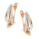 18k Hoop Earrings Women AAA+ Zircon Jewelry