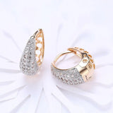 Micro Zircon Hoop Earrings 18k Jewelry for Women AAA+
