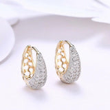 Micro Zircon Hoop Earrings 18k Jewelry for Women AAA+