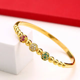 Multicolor Crystals Ball Bangle Bracelets for Women 18.5 cm XP