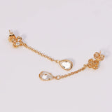 Drop Water Earrings Clear Stone 18k Gold Women