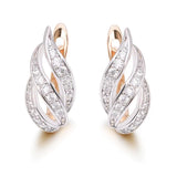 Leaf Shape Hollow Hoop Earrings For Women 18k Jewelry CZ AAA+