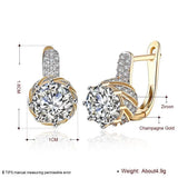 18k Royal Micro Zircon Hoop Earrings for Women AAA+ Nickel