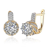 18k Royal Micro Zircon Hoop Earrings for Women AAA+ Nickel