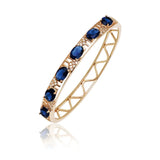 Red Oval Zircon Bangle Bracelet 18 Plated High