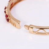 Red Oval Zircon Bangle Bracelet 18 Plated High
