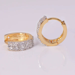Micro Zircon Hoop Earrings 18 k Mix Jewelry