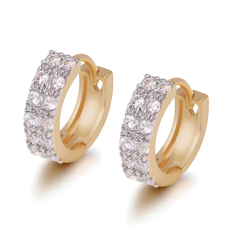 Micro Zircon Hoop Earrings 18 k Mix Jewelry
