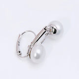 10mm Flat Pearl Hoop Earrings For Women