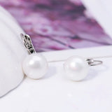 10mm Flat Pearl Hoop Earrings For Women