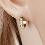 14K Light Zircon Hoop Earrings AAAA+ Jewelry