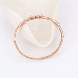 Rose 585 Flowers Zircon Bangles Bracelets for Women