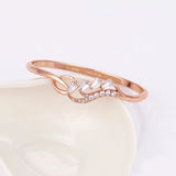 Rose 585 Flowers Zircon Bangles Bracelets for Women