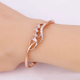 Rose 585 Flowers Zircon Bangles Bracelets for Women