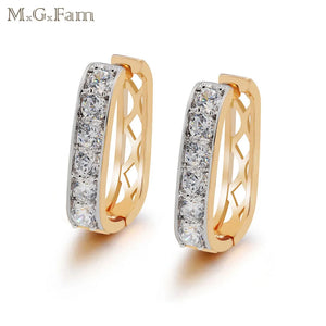 Square Hoop Earrings Mix Top AAA+ CZ