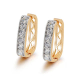 Square Hoop Earrings Mix Top AAA+ CZ
