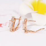 Square Zircon Hoop Earrings 18k CZ Jewelry
