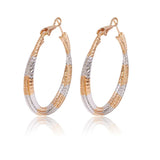 18K Round Circle Earrings 3 Hoops Women Jewelry