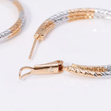 18K Round Circle Earrings 3 Hoops Women Jewelry