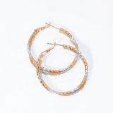 18K Round Circle Earrings 3 Hoops Women Jewelry