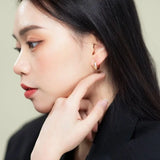 24K Yellow Gold Micro Zircon Hoop Earrings Women Jewelry