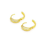 24K Yellow Gold Micro Zircon Hoop Earrings Women Jewelry