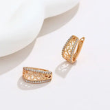 Zircon Flowers Hoop Earrings 585 Plated 18k