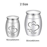 Dad Hero Angel Cremation Keepsake Urns Stainless Steel Ashes Mini Memorial Urn