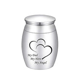 Dad Hero Angel Cremation Keepsake Urns Stainless Steel Ashes Mini Memorial Urn
