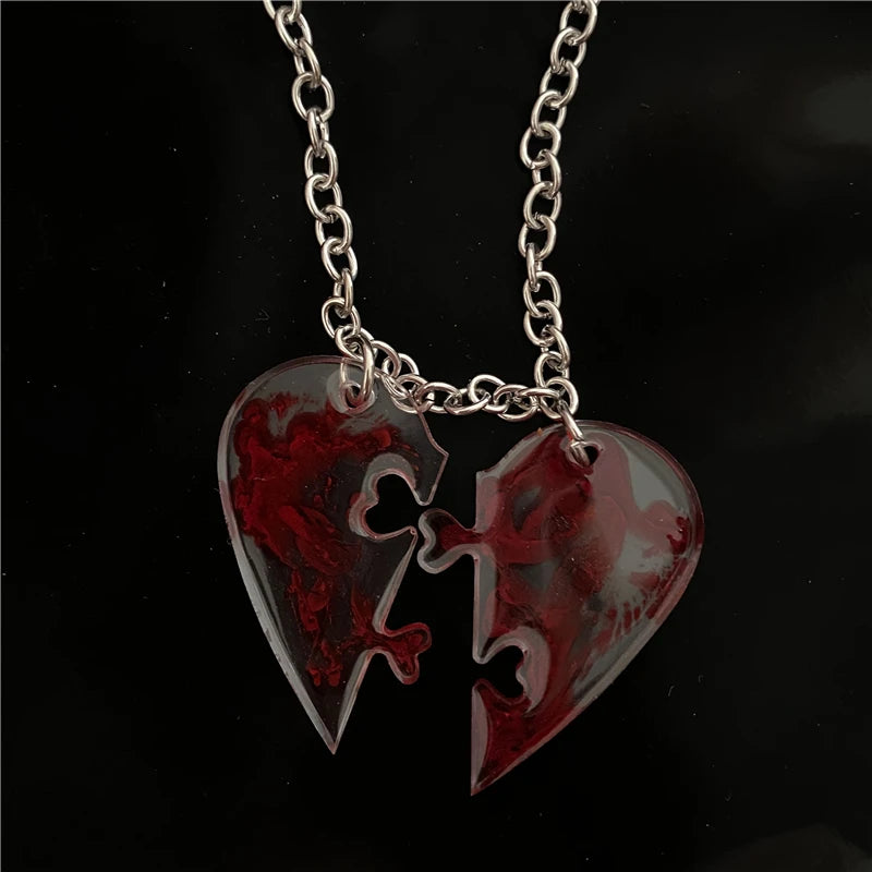 Creative Punk Necklace - My Heart is Bleeding - Pieces of Love