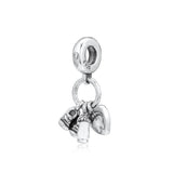 925 Silver Baby Dangle Charms CZ Beads DIY Jewelry