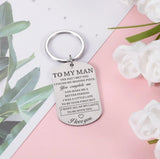 Personalized My Man Keychain Gift for Boyfriend Couple Husband