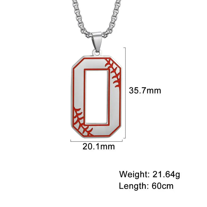 Men's Baseball Pendant Necklace Stainless Steel Necklaces