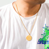 12 Constellation Zodiac Round Pendant Necklaces Stainless Steel Astrology Choker