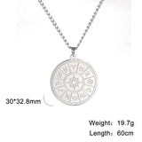 12 Constellation Zodiac Round Pendant Necklaces Stainless Steel Astrology Choker