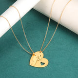 Mother Baby Heart Pendant Necklaces Set for Women Daughter Choker Jewelry Gift