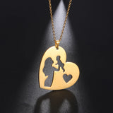 Mother Baby Heart Pendant Necklaces Set for Women Daughter Choker Jewelry Gift
